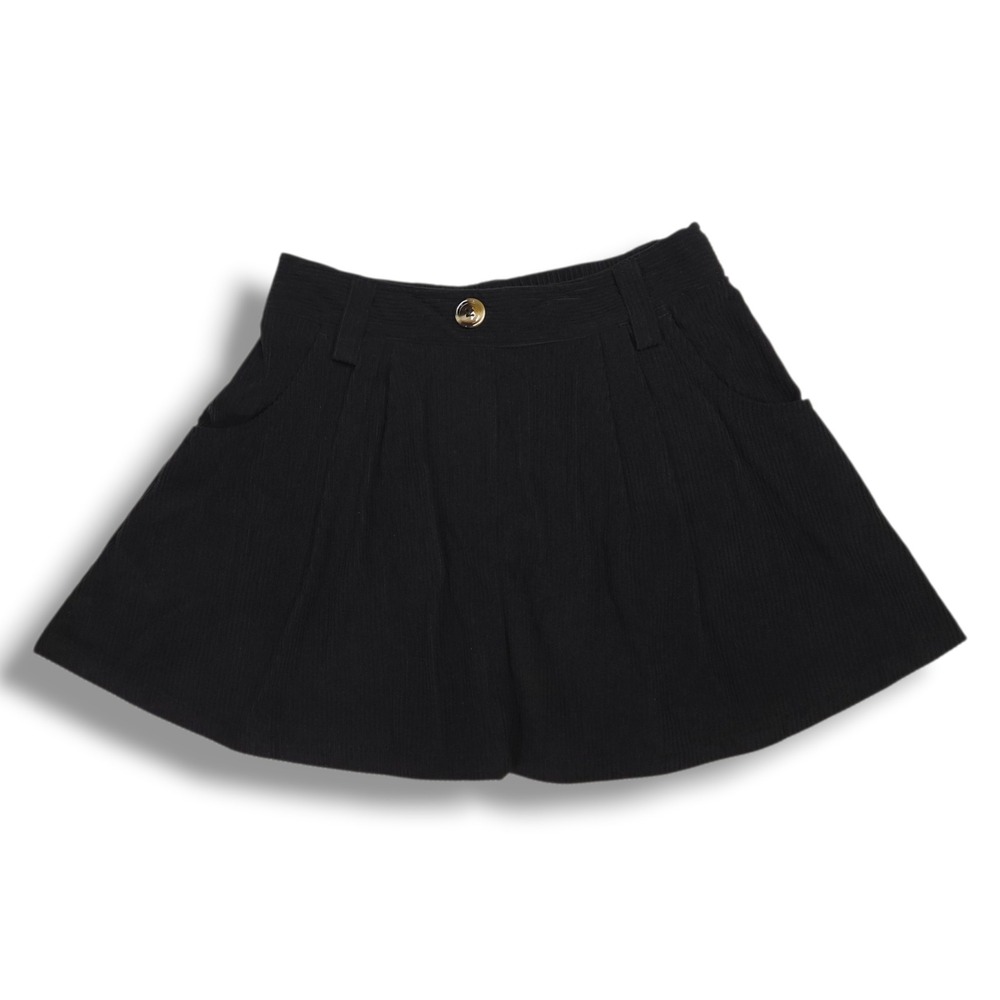 Halara Corduroy Mini Skort Built In Shorts Stretch Black Casual XS